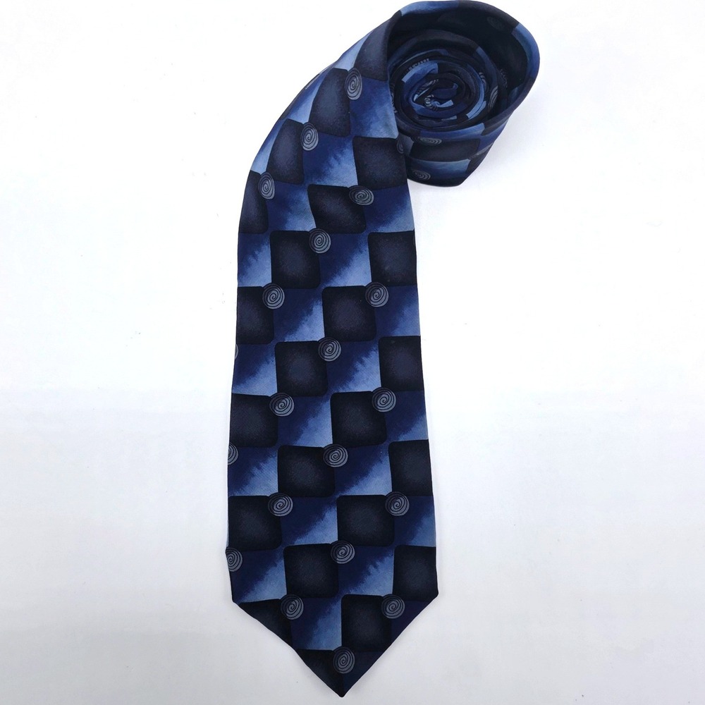 Jimmy V The V Foundation Stonehenge‎ Silk Tie Blue Geometric Checkerboard USA
